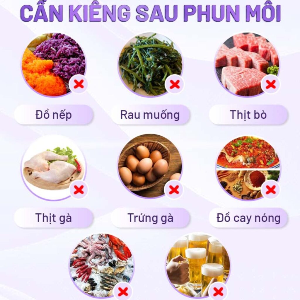 Phun môi bao lâu thì hôn được? Những lưu ý sau khi phun môi 4 Nên kiêng ăn những thực phẩm nào sau khi phun môi